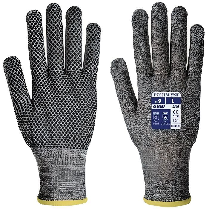 Gants anti-coupures Portwest A640 Sabre à picots PVC - Gris - Homme - Nouveau Modèle - HPPE - Fibre de verre Gants anti-coupures Portwest A640 Sabre à picots PVC - Gris - Homme - Nouveau Modèle - HPPE - Fibre de verre