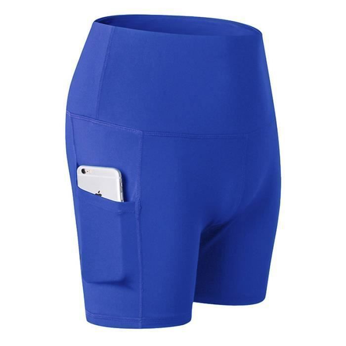 Legging Court Short De Sport Cycliste Femme Taille Haute Opaque