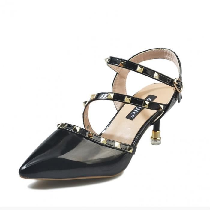 escarpin bride cheville cuir