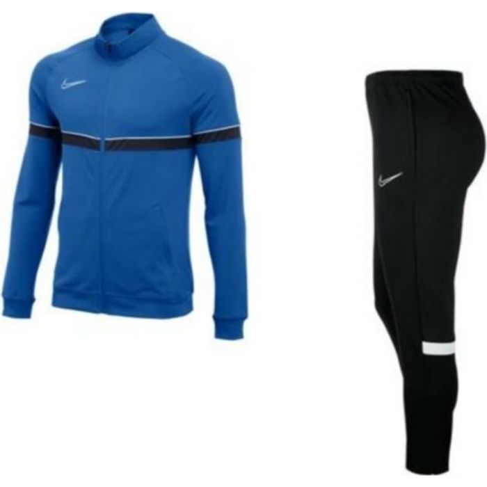 Jogging Nike Swoosh Homme Bleu Noir et Blanc Manches Longues Respirant