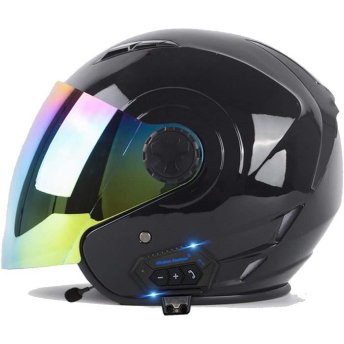 Casque Moto Jet ORIGINE Double Visière - Homologué ECE 22-06 - Casque Scooter Avec Pare-Soleil Intérieur