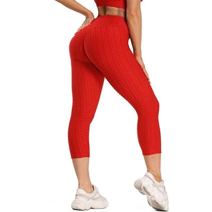 Jeans L4YGO Pantalon de yoga Legging anti-cellulite gaufré Taille haute