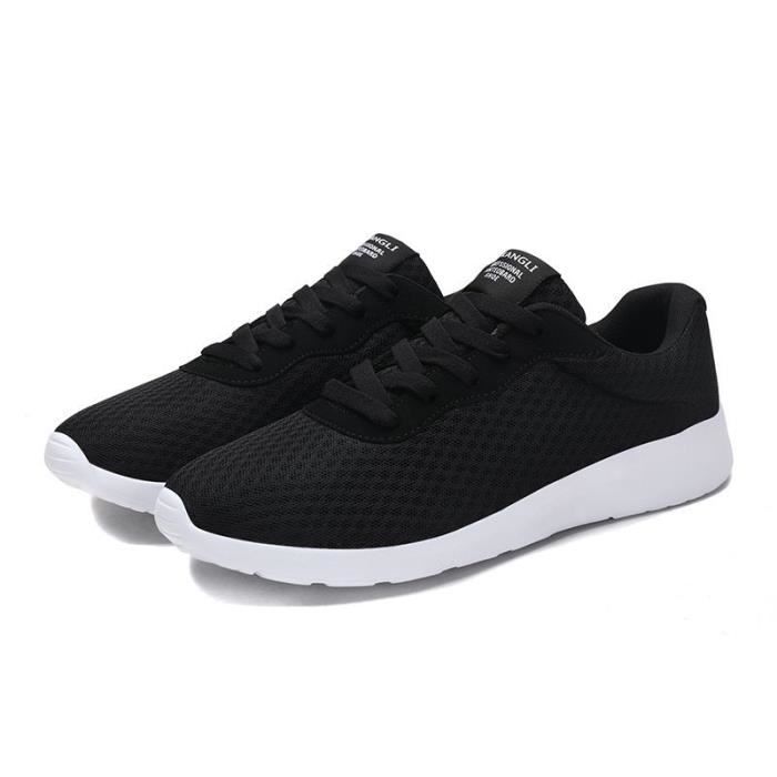 KIANII Baskets pour Homme Chaussures Décontractées Extérieures Antidérapantes Noires à Lacets Basses