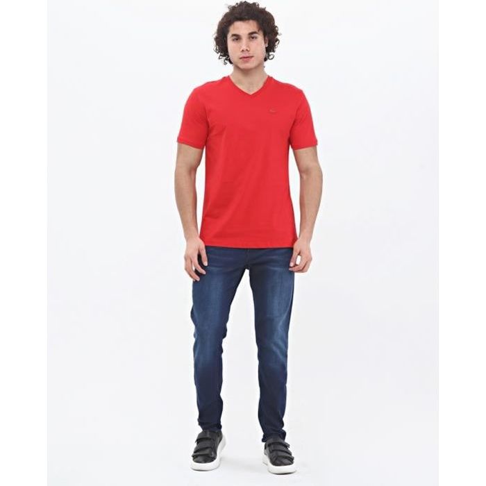 Tee shirt lacoste hot sale homme col v