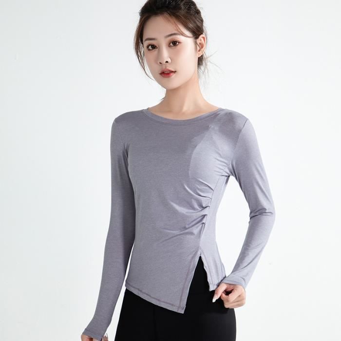T shirt manche longue femme sport sales