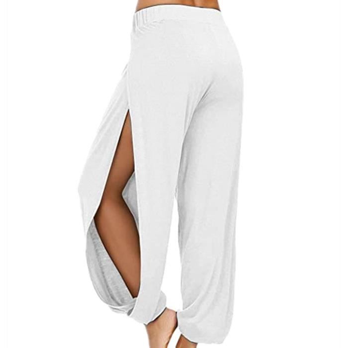 Pantalon de yoga pour femme avec fente pour la danse le yoga le