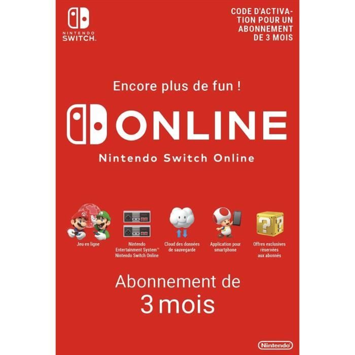 Abonnement Nintendo Switch Online - Nintendo - 3 mois - Clé eShop - Envoi par Email - Standard