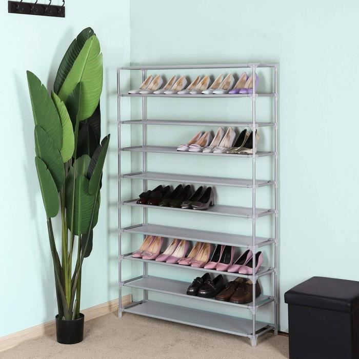 5 niveaux étagère à chaussures Meuble à chaussures étagères Jusqu/'à 15 Paires Chaussure Organisateur Stand