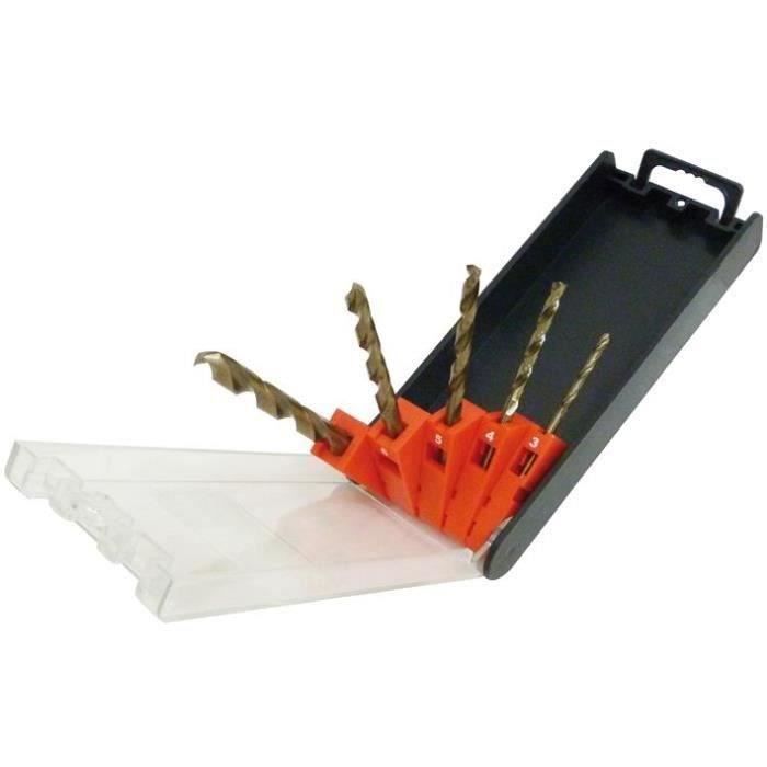 Coffret 5 forets HSS 5% de cobalt Tecn'x
