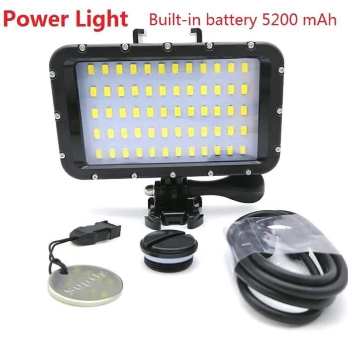 Lampe De Plongée LED étanche IPX8 (40m) - Pour GoPro/DJI Action - Batterie 600 MAh, 4 Modes - Type-C