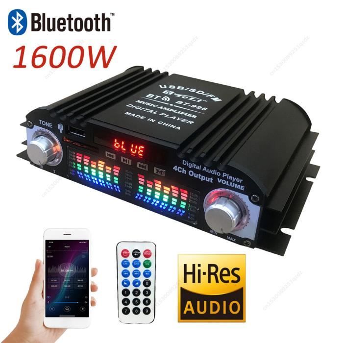 Amplificateur Audio Bluetooth 5.1 Canaux 600W - Pour Home Cinéma, Karaoké, Musique - Avec Radio FM, Télécommande