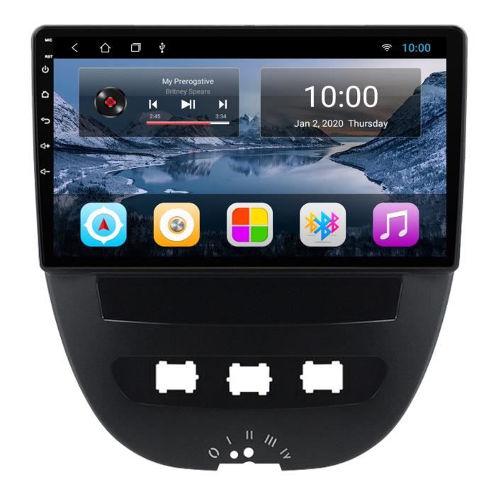 RoverOne® Autoradio GPS Bluetooth pour Peugeot 107 Citroen C1 Toyota Aygo 2005-2014 Android USB Stéréo Navigation Radio FM