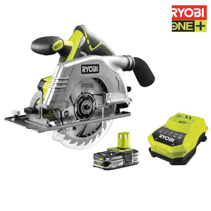 Scie circulaire RYOBI 18V One+ Batterie 4.0Ah Chargeur rapide RC18120 140 Sac de transport R18CS L40S - vue 2