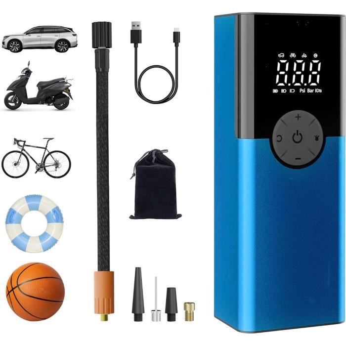 Mini Compresseur Portable 150 PSI – Pompe à Air électrique Pour Voiture, Moto, Vélo, Ballons – Batterie Longue Durée, Lampe LED, Port USB
