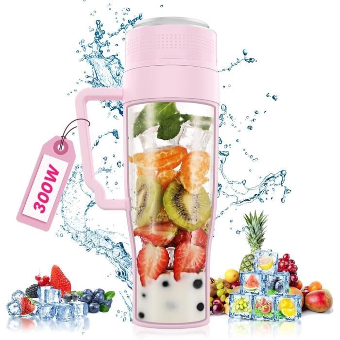Blender Mélangeur, mélangeur portable rechargeable USB (avec 6 lames), mélangeur personnel fil