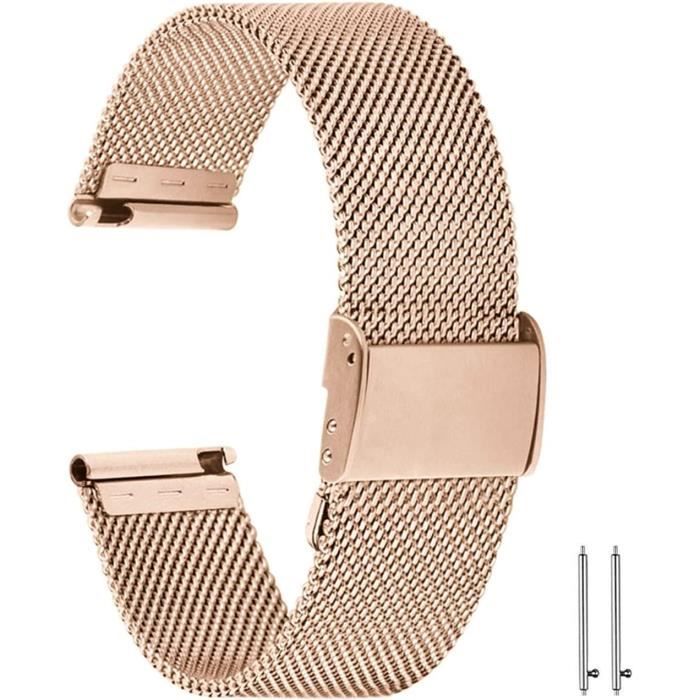 Bracelet Montre 18mm En Silicone Et Acier Inoxydable Noir - Étanche, Réglable, Neuf Avec étiquettes