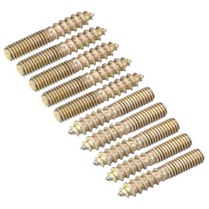 SOURCING MAP M8x75mm Vis Double Filetage Boulon 8Pcs Double Extrémité Cheville pour Bois Meuble - Bricolage