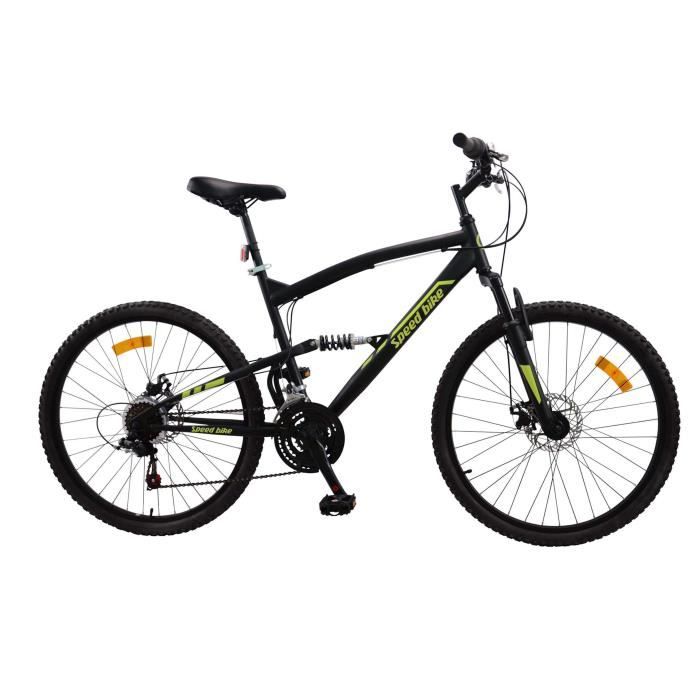 VTT tout suspendu SPEEDBIKE - 26'' - cadre mixte - 21 vitesses - noir&vert