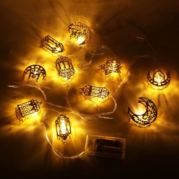 chaîne de lumière du ramadan, 2 mètres eid chaîne de lumière, 10 led lumière du ramadan étoile lune chaîne de[s50]