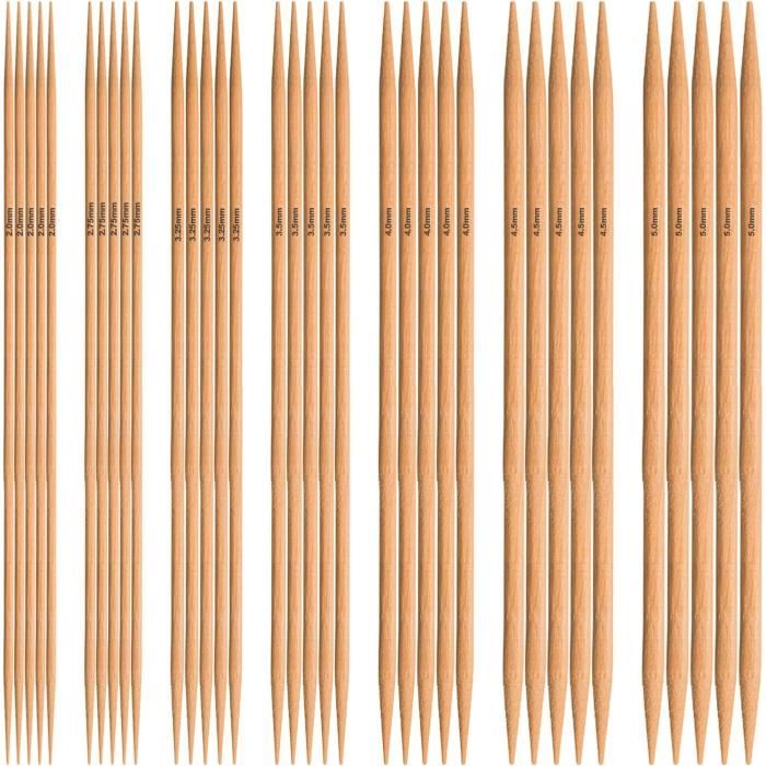 Lot De 35 Aiguilles Double Pointe Tricot, Aiguille A Tricoter En Bambou