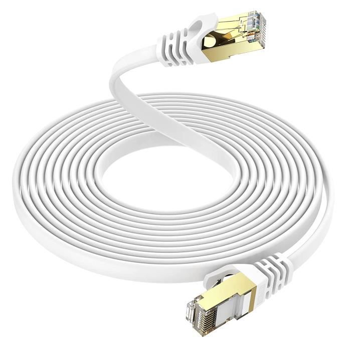 Câble Ethernet Cat7 30m Catégorie 7 Plat Rj45 Haute Vitesse 10gbps