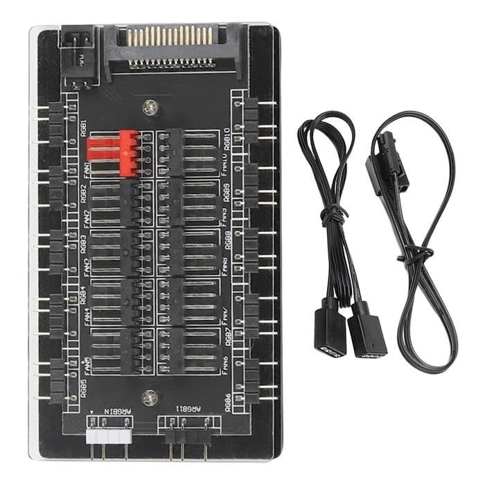 Câble Répartiteur PWM Pour Ventilateur PC - Hub 40cm, Noir, Neuf