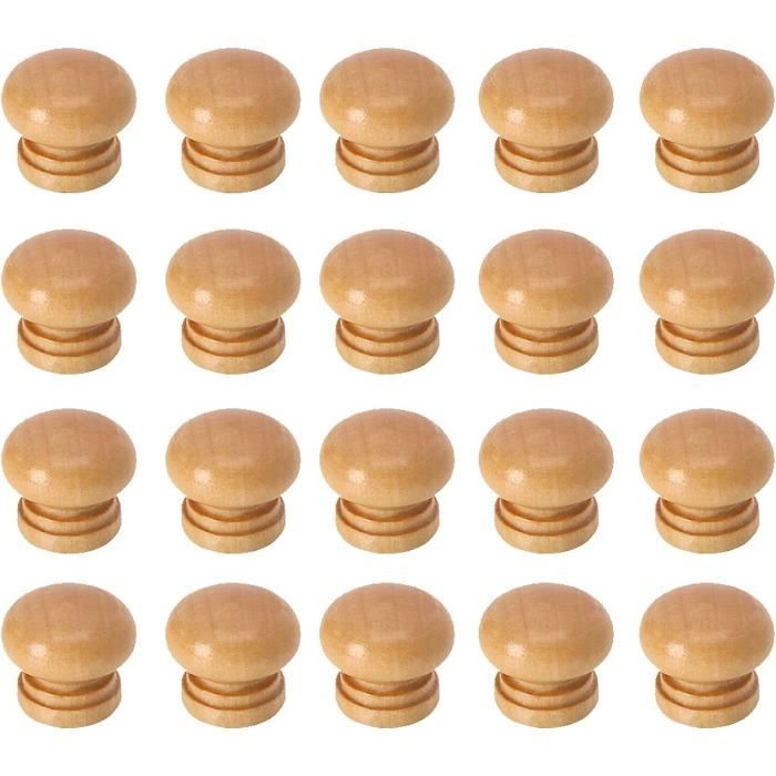 50 Boutons De Tiroir En Hêtre Naturel - Style Lyonnais - 20 Mm - Daffy