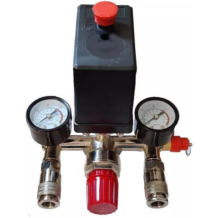 Valve De Pressostat Pour Compresseur D'air - Régulateur De Pression Avec Manomètre - Connexions G1/4 Et G1/8