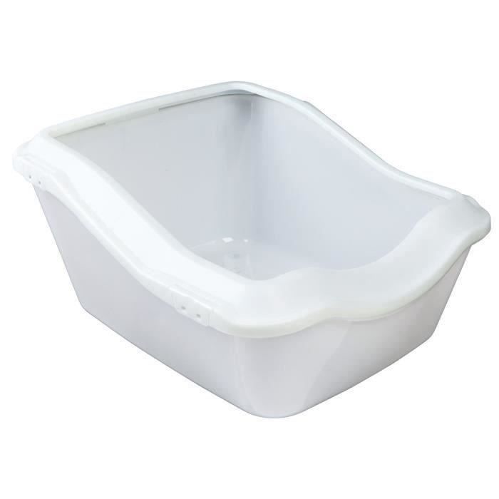 Bac à litière TRIXIE Cleany Cat - Rebord - 45 × 29 × 54 cm - Blanc