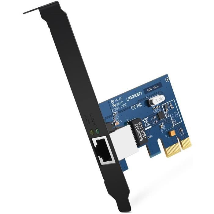 UGREEN Carte Réseau PCI Express Gigabit Ethernet à 1000 Mbps RJ45