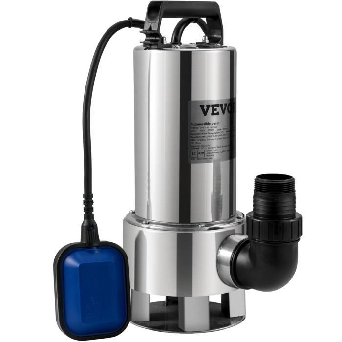 Pompe de relevage eaux chargées - VEVOR - QSB-2JH-1300B69 - 1 300 W - 333 3 L/min - 11 m