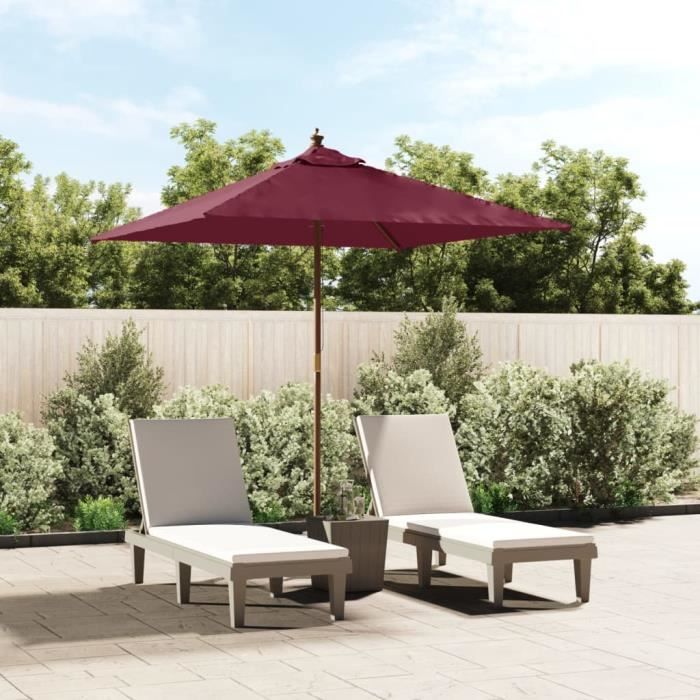 vidaXL Parasol de jardin en bois 198 cm
