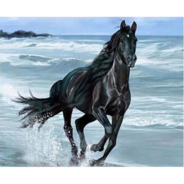 Kit Peinture Diamant Cheval 5D - 30x40 Cm, Diamants Ronds, Décoration Murale, Activité DIY Adulte
