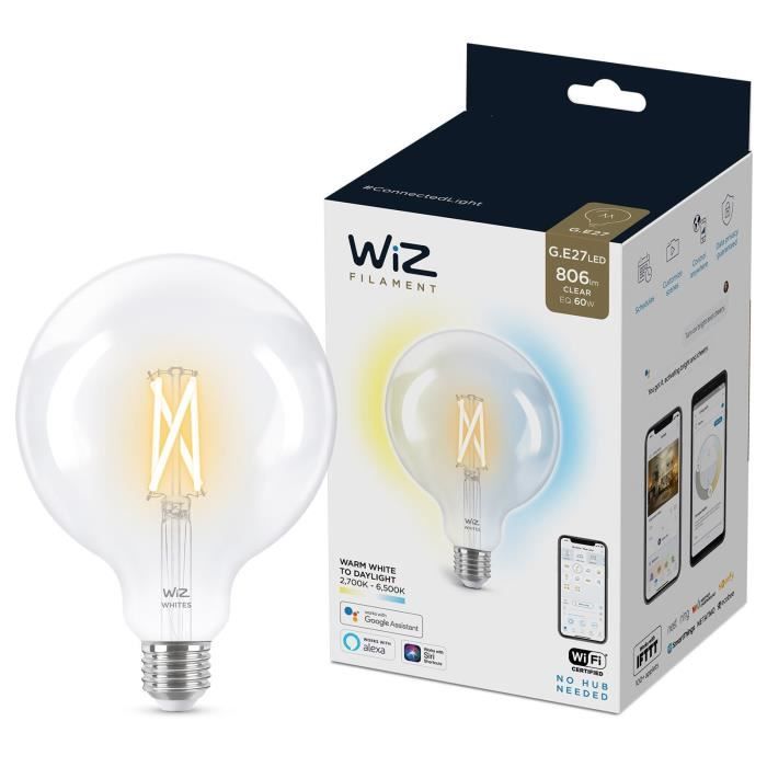 WiZ Ampoule connectée Globe 120 Blanc variable E27 60W