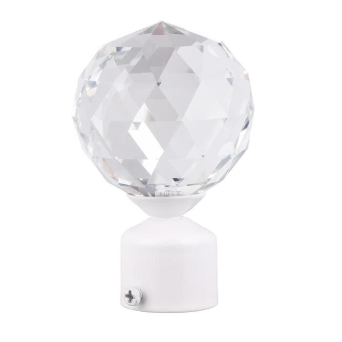 Embouts De Tringle à Rideau Blancs - Forme Pétales Pour Tringle 28mm - Lot De 2