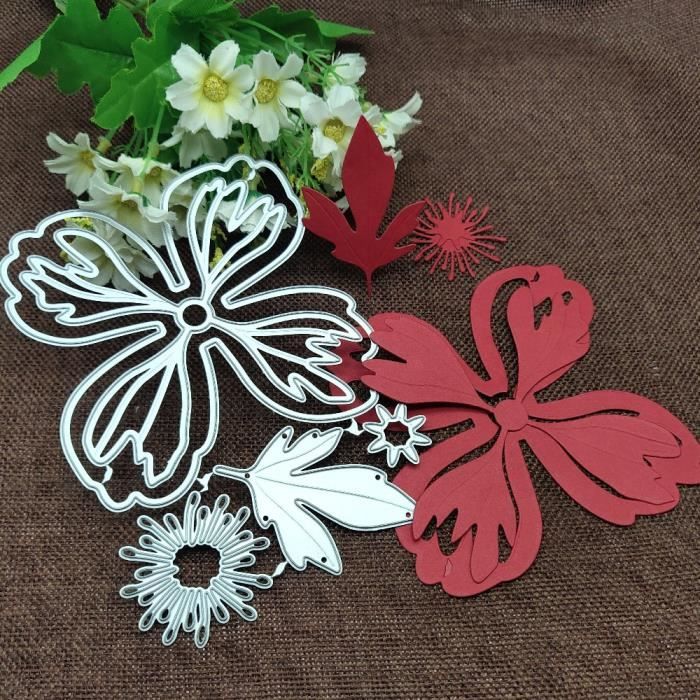 Set De 9 Matrices De Découpe Métal - Fleurs Et Pétales Printaniers Pour Scrapbooking