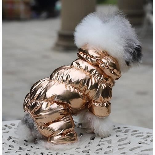 Golden XS Manteau d hiver chaud pour chien salopette coupe vent manteau en duvet impermeable epais combinaison pour chiot nou Cdiscount