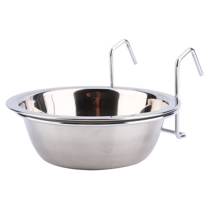 Comparer les prix de LAI® Gamelle Bol en Acier inoxydable avec Boucle de Serrage Montage à Cage pour Chien Oiseau Chat M tailles  119186