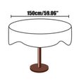 150cm Nappe de Table Ronde Coton et Lin Résistant à l'Usure Épais Impression Table à Manger Couverture Thé Table Tissu NOIR Bo05202-1