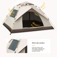 Tente de camping 3-4 Personnes imperméable,montage facile,double couche anti-UV,avec 2 fenêtres et 2 porte-1
