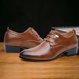 Chaussures Rétro Britanniques à Bout Pointu pour Homme - Marron QB™-1