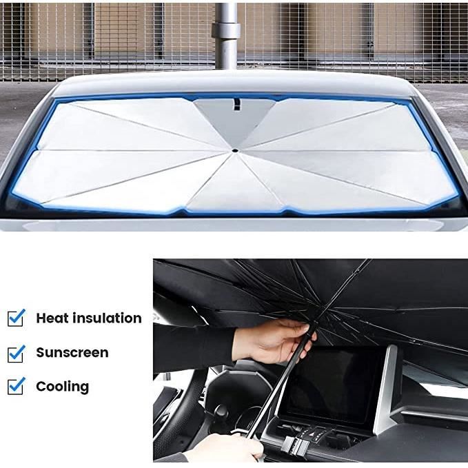 parapluie pour voiture pare-brise,pare-soleil pliable,foldable car  windshield sunshade,windscreen sun shield uv (gros)