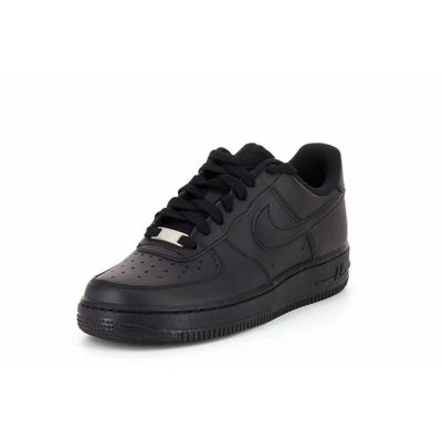 Baskets Nike Air Force 1 Low Noir Enfant NIKE Cuir Lacets Plat Noir Cdiscount Chaussures