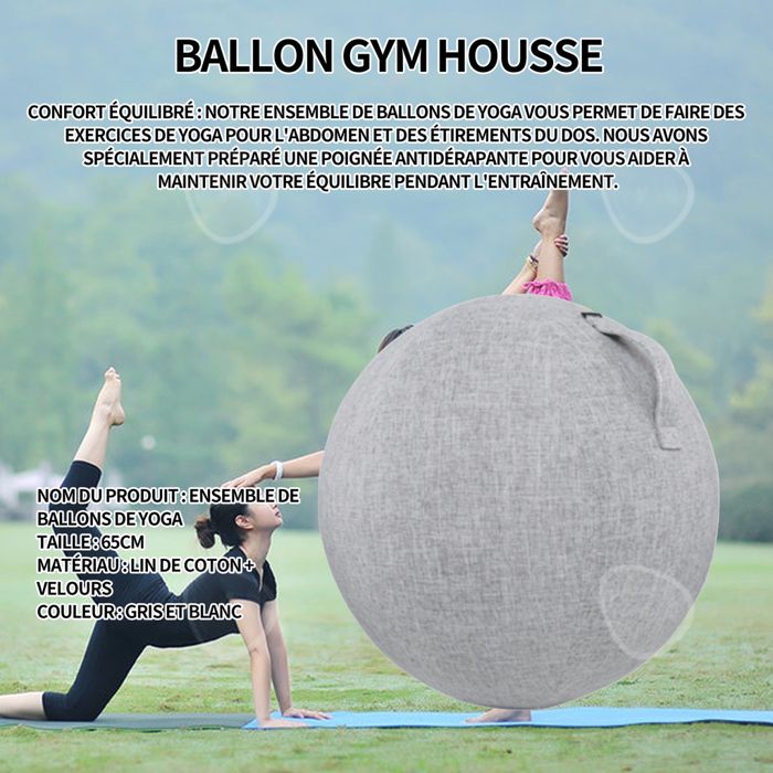 Housse De Protection Pour Ballon De Yoga 65cm - Coton/Lin Antidérapant