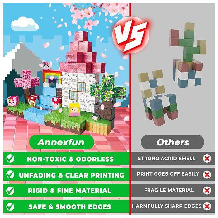 Blocs Magnétiques Enfant 100 Pièces Thème Forêt, Jeu de Construction Blocs Magnétiques Enfant 100 Pièces Thème Forêt, Jeu de Construction