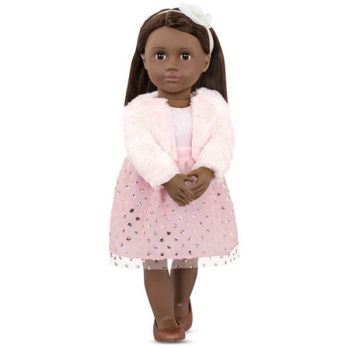 Robe Fille Dollie And Me Taille 14 - Rayures Roses Et Grises à Manches Longues
