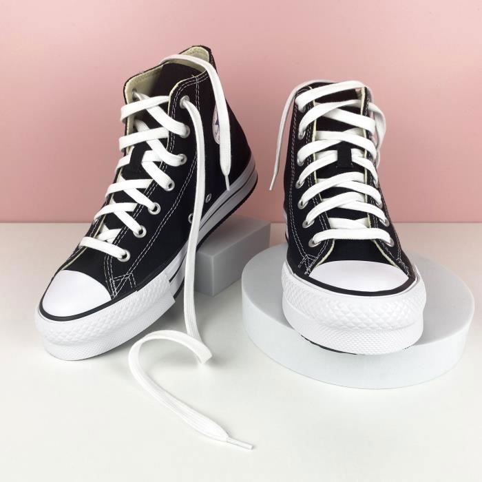 Lacets plats blanc, 150 cm, Largeur 8mm, Lacet blanc pour baskets