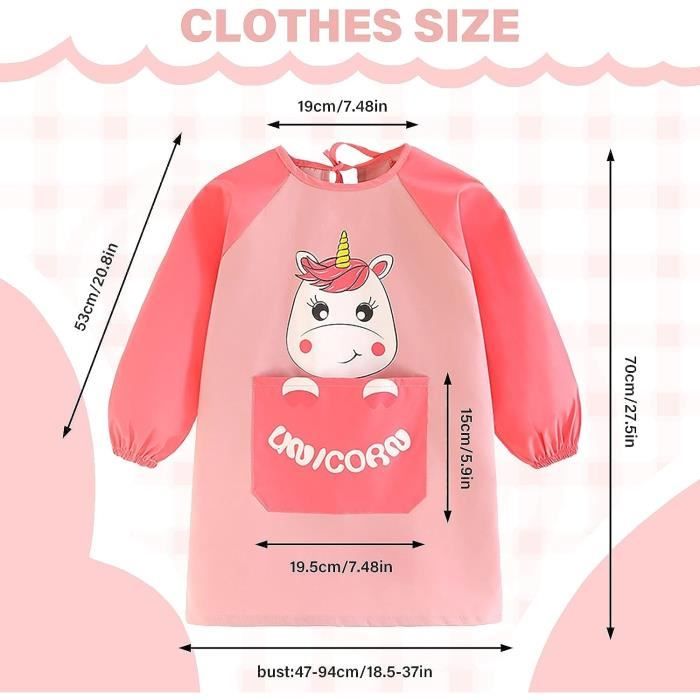 Tablier De Peinture Imperméable Pour Enfant - TPU Sûr, Manches Longues, Poche Avant - Taille 110-130 Cm