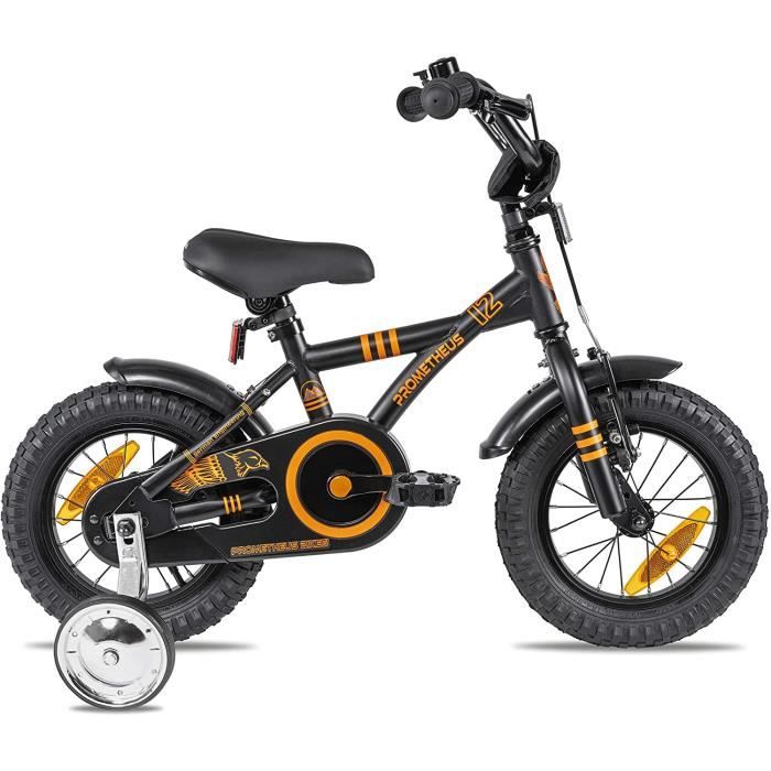 Prometheus velo pour enfant 12 pouces garcon avec roues stabilisatrices a partir de 3 ans et fille a retropedalage 12 pouces bmx m Cdiscount Sport