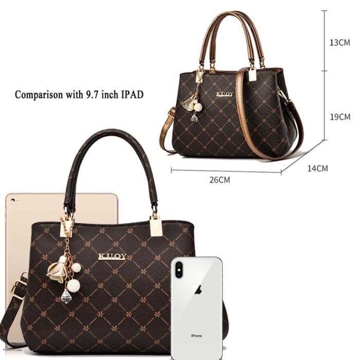 Sac Bandoulière Femme En Cuir PU - Petit Modèle Souple - Multi-compartiments - Cadeau Idéal